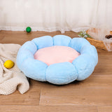 Autumn Winter Plus Velvet Thick Round Flower Cat Litter Kennel