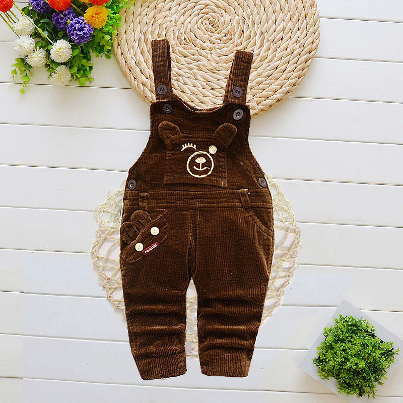 Infant Jeans Little Kids Cartoon Cute Suspenders Toldder Causal Trousers - Minihomy