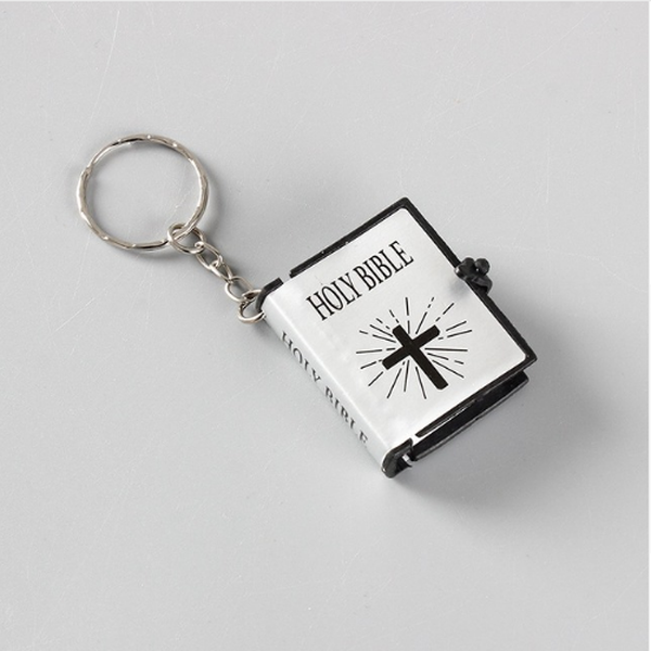 Mini HOLY Bible Keychain Religious Christian Jesus Cross Key Chain Women Prayer God Bless Gift Souvenirs Keyring - Minihomy