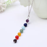 Chakra Gem Stone Beads Pendant Necklace - Minihomy