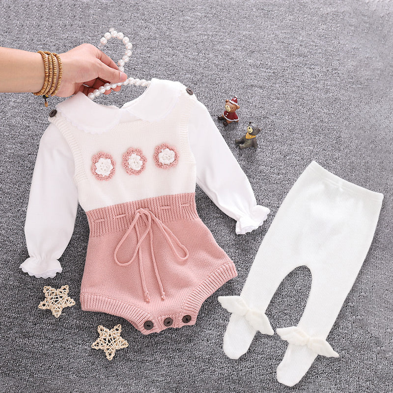 Newborn Knitted Clothes Spring Autumn Toddler Baby Girl Rompers