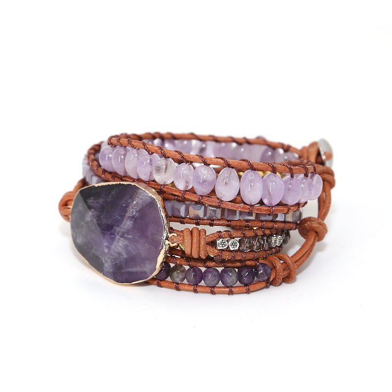 Natural Amethyst  Beaded Bracelet - Minihomy