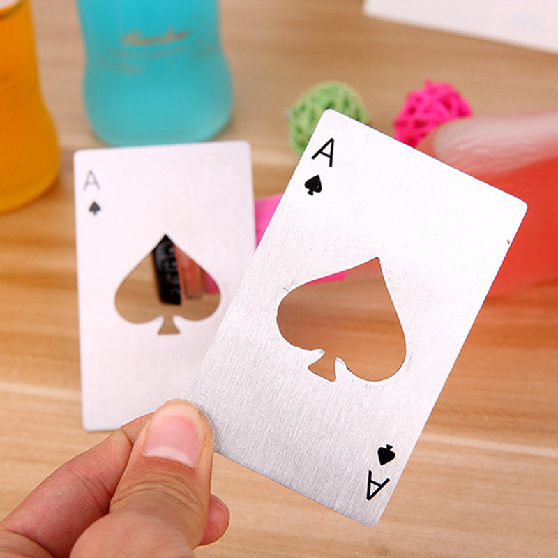 Stainless Steel Poker Card Bottle Opener