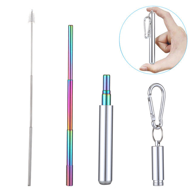 Telescopic colorful stainless steel straw