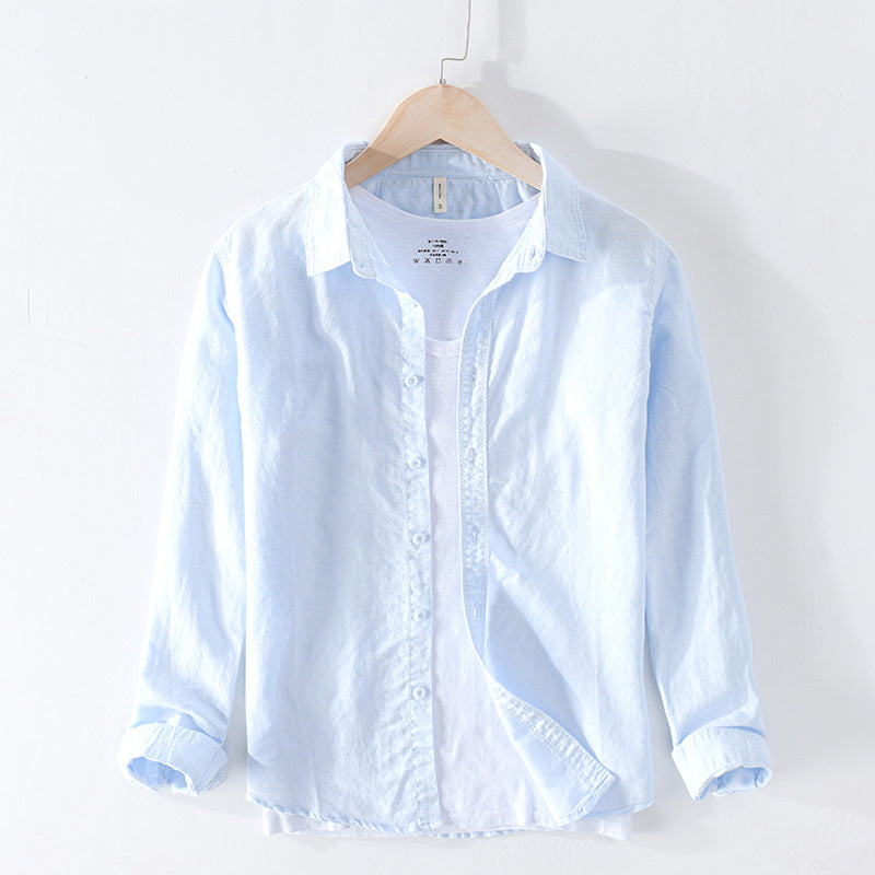 Cotton linen shirt men