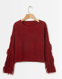 Winter Women Tassel Knitted Sweater