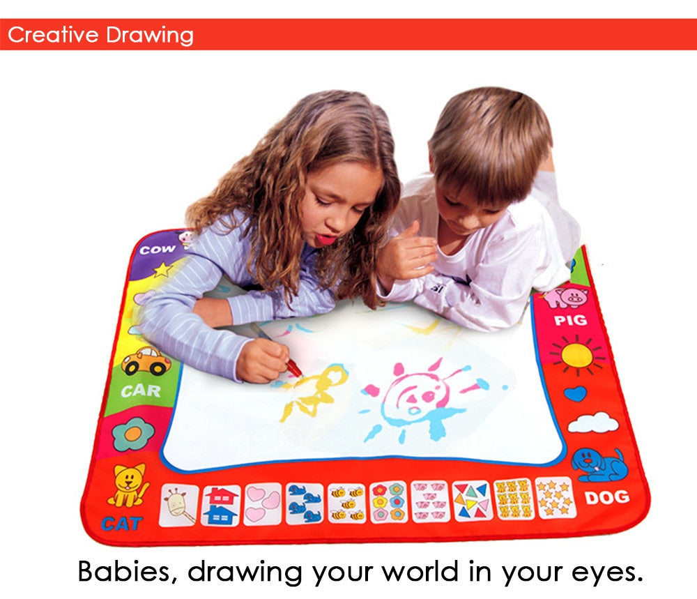 80 x 60cm Baby Kids Add Water with Magic Pen Doodle Painting Picture Water Drawing Play Mat in Drawing Toys Board Gift Christmas