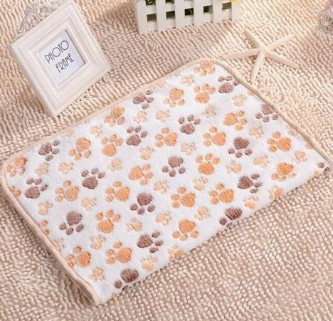 Soft Paw Print Cat Dog Fleece Blankets