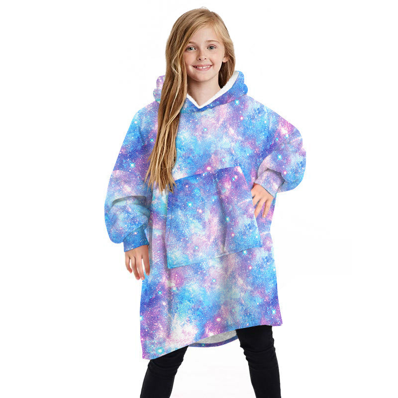 Children's Winter Home Blanket Double-sided Hoodie Pijamas