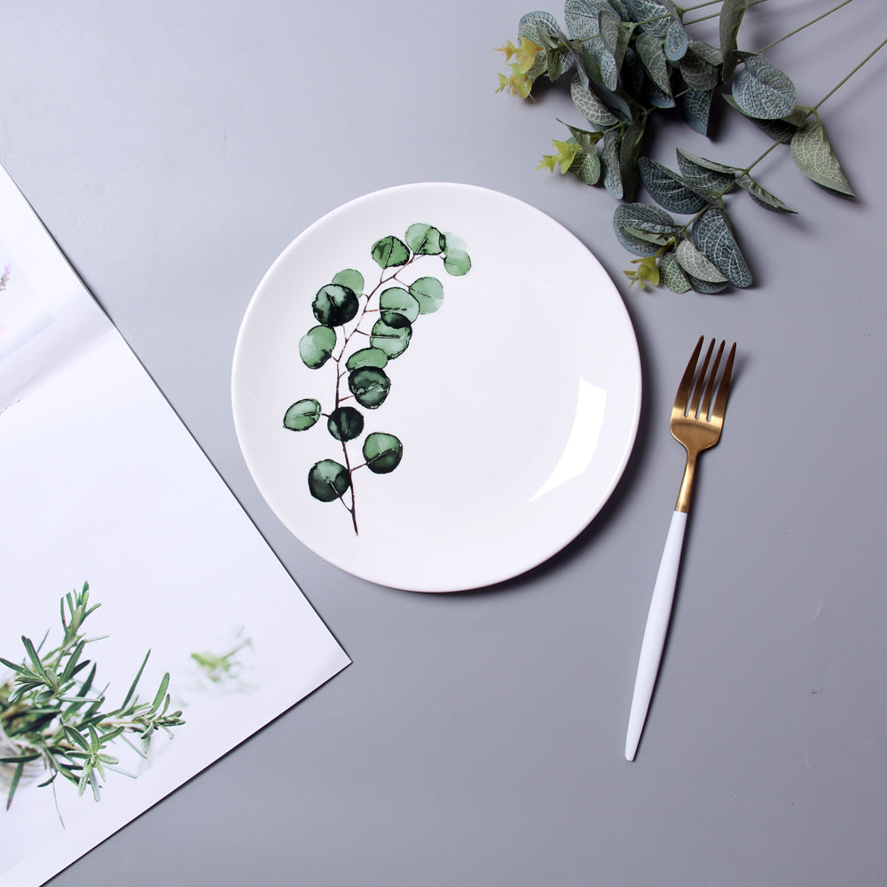 Nordic style green leaf plate - Minihomy