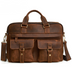 Genuine men''s bags retro men''s business bags briefcase cowhide oblique Bag 15.6 inch Laptop Bag