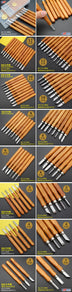 Mahogany 6 Sticks Carving Knife Handmade Woodcut Knife Eraser Engraving Set Woodcarving Tool - Minihomy