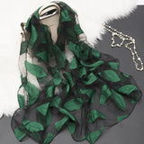 Cut flowers hollow silk scarf