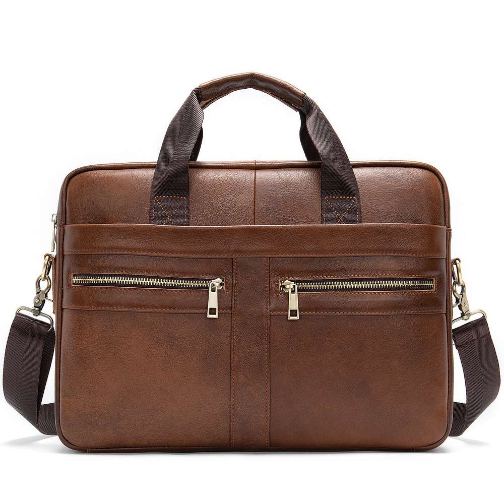 Business Leather Briefcase Men's Foreign Trade First Layer - Minihomy