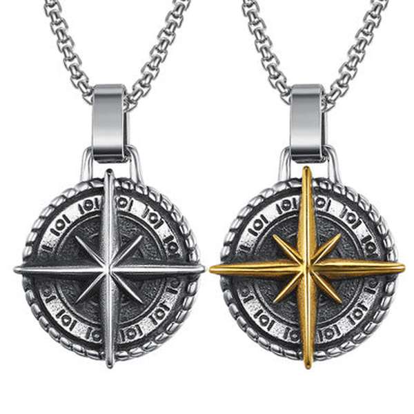 Men's Sailor Cross Alloy Pendant Necklace - Personality Jewelry - Minihomy