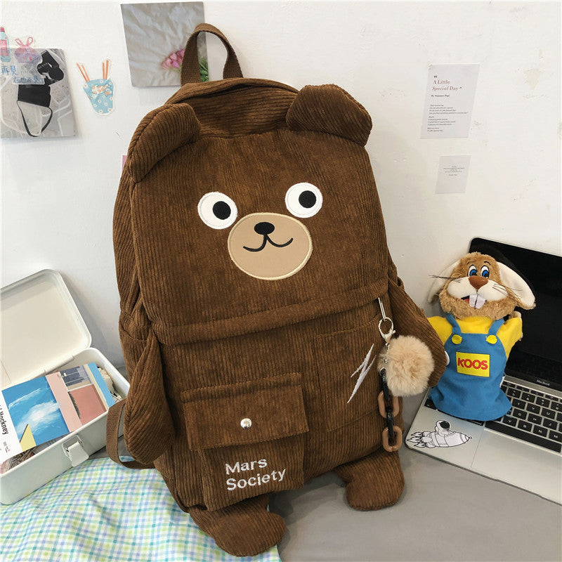 Japanese And Korean Ins Cute Bear Backpack Large Capacity - Minihomy