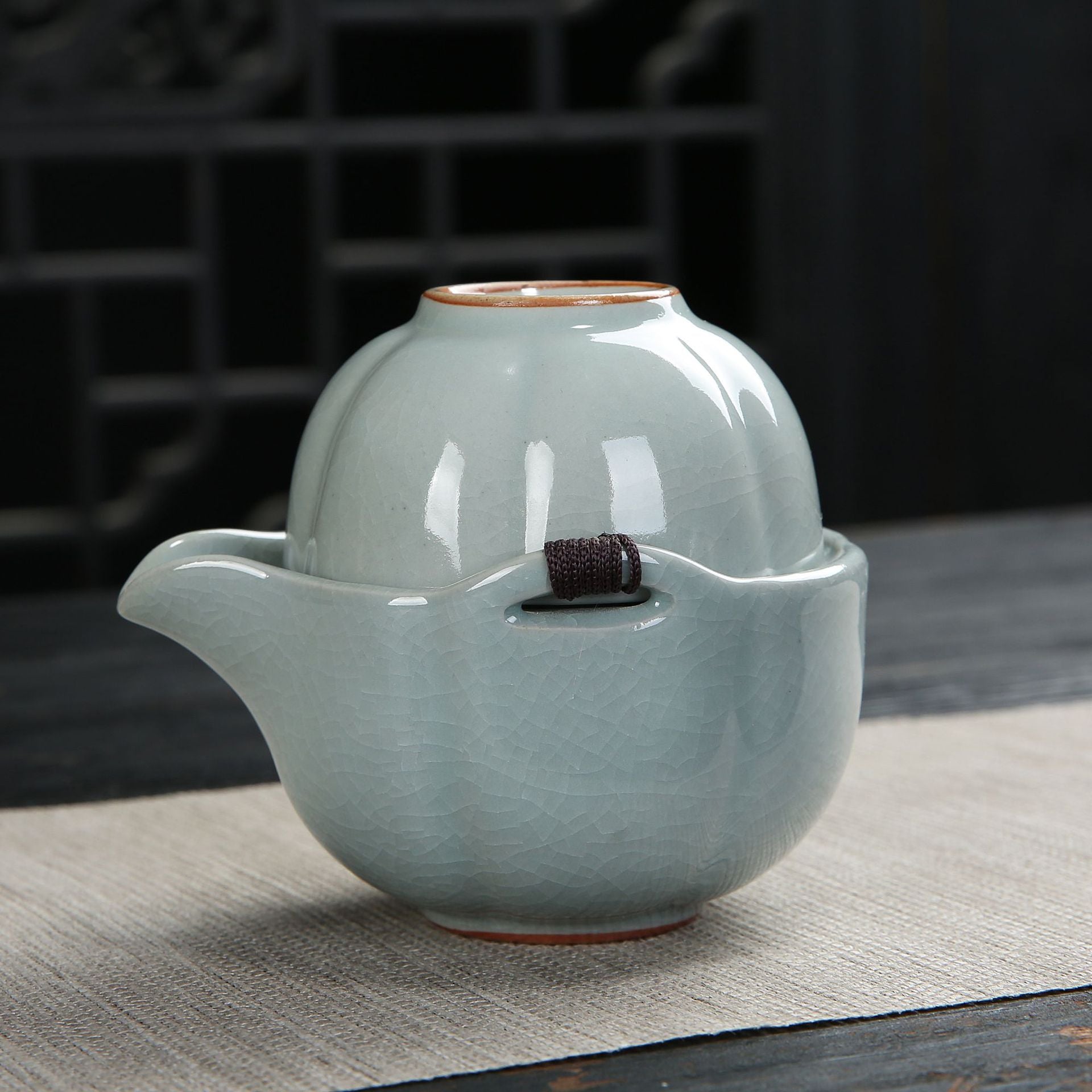 Quick-Off Cup Portable Travel Tea Set Ceramic