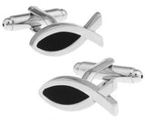 Cartoon Pictograms Little Black Fish Cufflinks Cufflinks - Minihomy