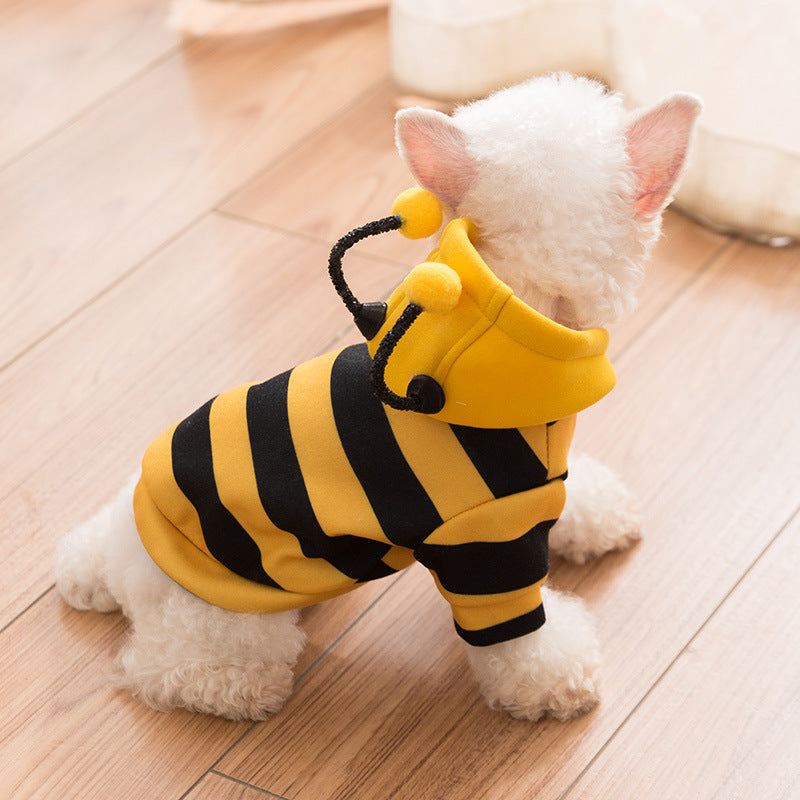 Cute Bee Sweater Puppy Dog Cat Clothes - Minihomy