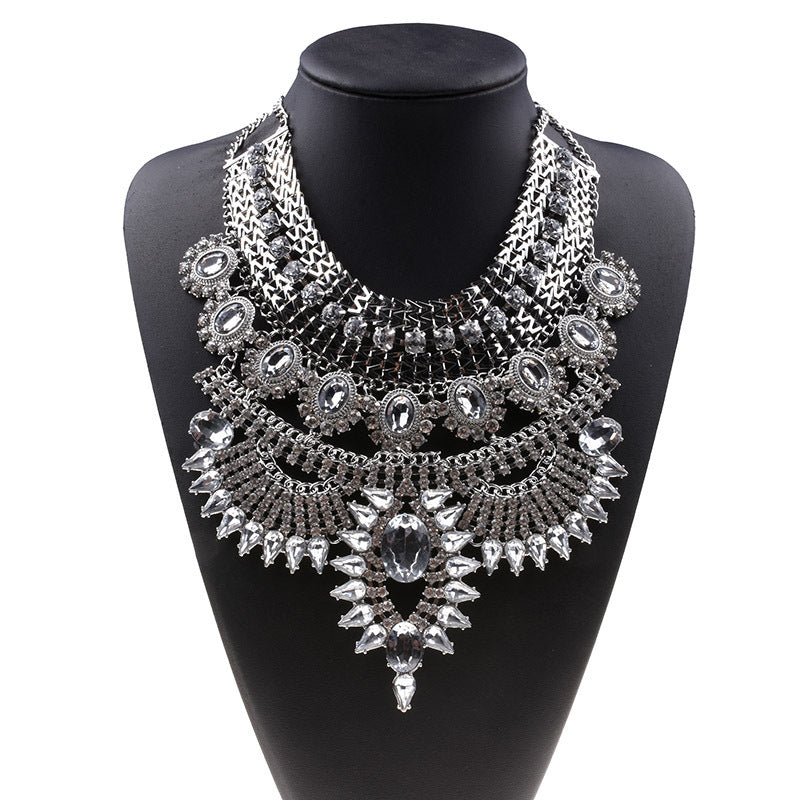 Alloy Diamond Short Crystal Necklace - Minihomy