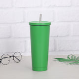 Creative Coffee Cup with Stainless Steel Straw Cup