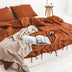 Simple Plain Linen Washed Four-Piece Cotton And Linen Comfortable Bedding