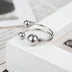 Geometric Small Round Bead Double Line Stainless Steel Ring