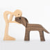 Wood Dog Ornament Sculpture Home Decoration