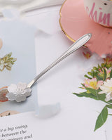 Teaspoons Rose Shaped Flower Stainless Steel Kitchen Tableware Handle Cutlery Mini Dessert Tea Dining Spoon For Snacks