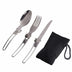 3pcs Set Folding Picnic Traveling Hiking Camping Cutlery Ute