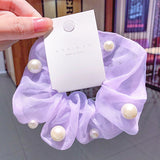 Mesh Pearl Large Intestine Hair Tie