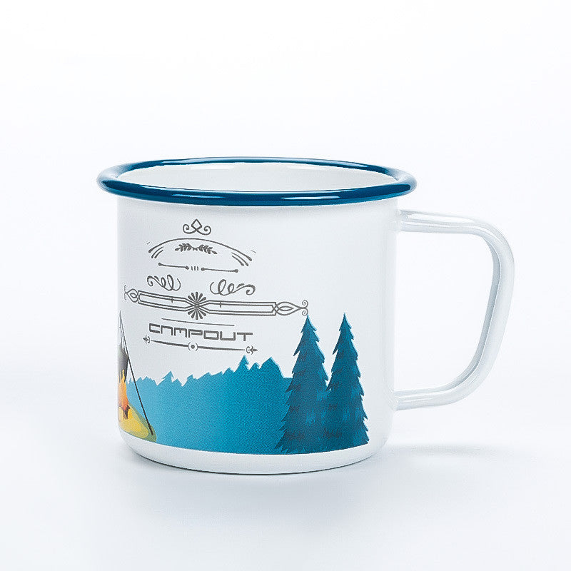 Enamel Camping Mug 300ml Colourful Metal Enamel Coffee Tea Camp Cups Mugs