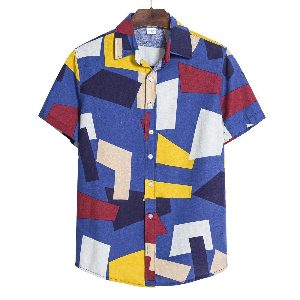 Mens Geometric Print Shirt - Minihomy