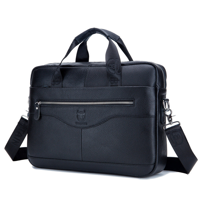 Leather Goods Laptop Computer Briefcase Men's Leather Shoulder Messenger Bag