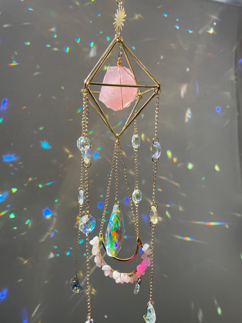 Crystal Hanging Sun Catcher Aurora Gem Crystal Prism - Minihomy