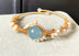 14K Gold Wrapped Handmade Bracelet Hailan Baohai Sapphire Natural White Pearl Bracelet