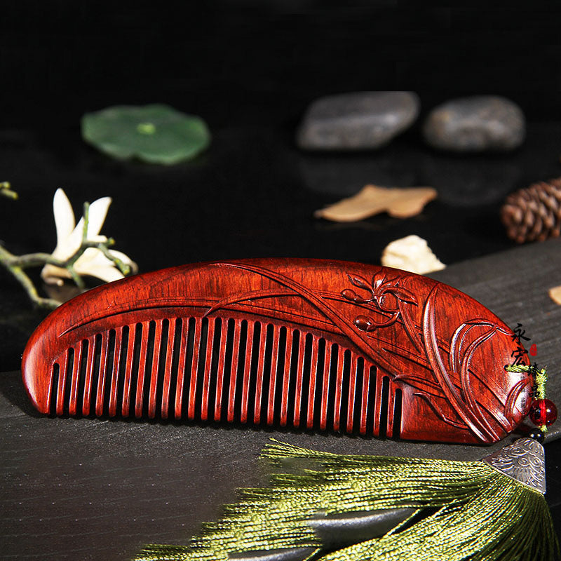 Red Sandalwood Comb Mahogany Angel Wing Comb Whole Wood Comb Can Be Customized Engraving Creative Gifts