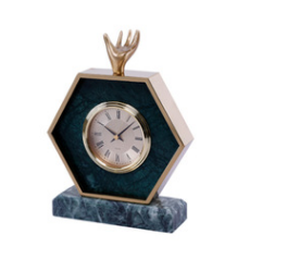 Modern Model Room Marble Light Luxury Clock Ornaments White Marble Alarm Clock Bedside Table Small Accessories Creative Clock - Minihomy