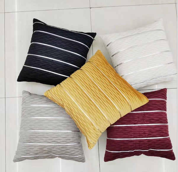 Simple Luxury Striped Velvet Pillow Cover for Sofa Flannel Velvet Sofa Cushion Cover