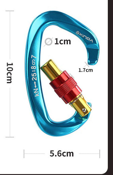 Outdoor Professional Rock Climbing Main Lock Carabiner Small D-Shaped Main Lock - Minihomy