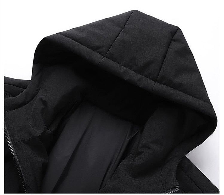 Men's Jacket Short Warm Hooded Cotton Jacket Men - Minihomy