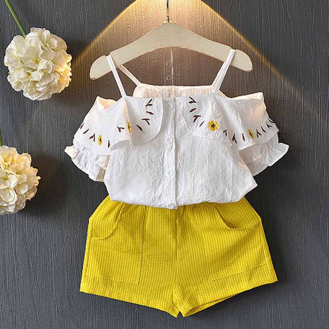 For Baby Girl Kids T-Shirt Shorts Suit - Minihomy