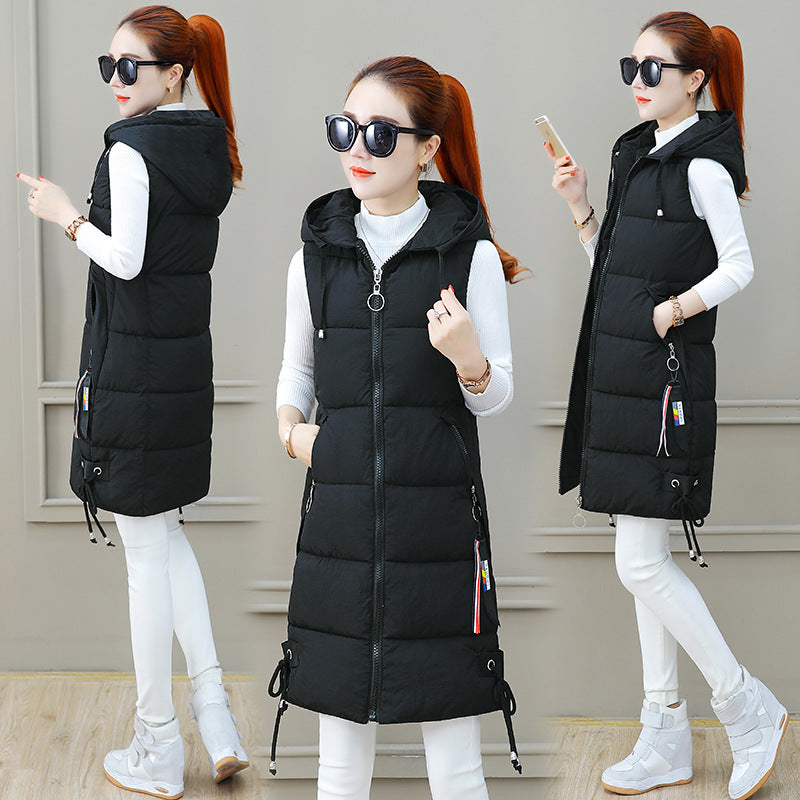 Slim Mid-length Down Cotton Vest Jacket