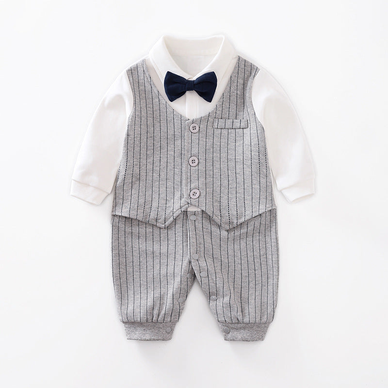 Baby Jumpsuit Spring And Autumn Gentleman Long-Sleeved Baby Clothes - Minihomy