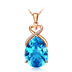 Pear Shaped Pendant In Imitation Of Natural Swiss Blue Drop - Minihomy