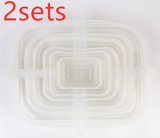 The 6-piece set of multi-functional silicone lid can be stretched to seal the fruit and vegetable lid