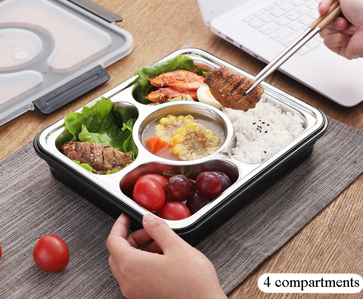 Sub-compartment Spill-proof Dinner Plate Adult Children 4 Compartment 5 Compartment