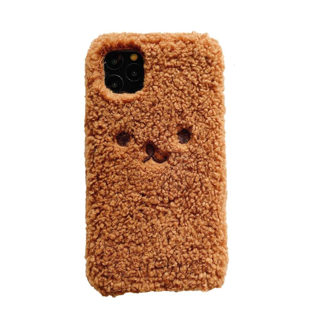 Embroidery Plush Cartoon Bear Phone Case - Minihomy