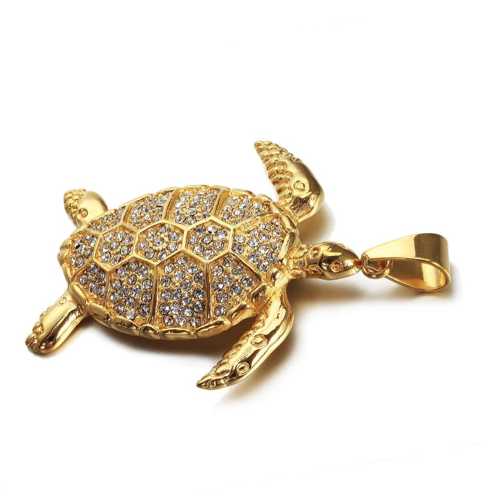 Animal Turtle Pendant Necklace Male Titanium Steel Hip Hop Accessories - Minihomy