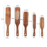 Acacia Teak Spatula Cooking kitchen Utensil Set Wooden Spurtles - Minihomy